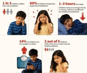 Dhaka Children Spending Nearly Five Hours a Day on Screens, Raising Sleep and Mental Health Risks