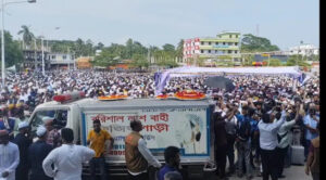 Thousands Attend Tofail Ahmed’s Funeral Prayers in Bhola; BNP Student and Youth Wings Stage Protest